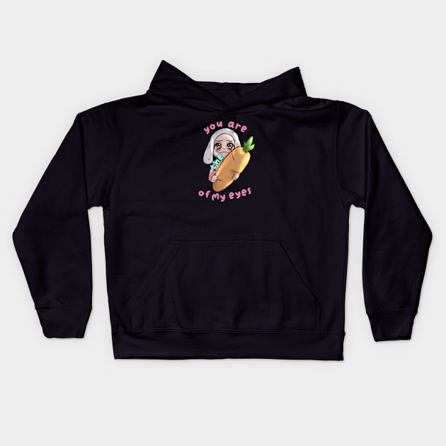 The Carrot of My Eyes (Black) Kids Hoodie by Tired Pirate